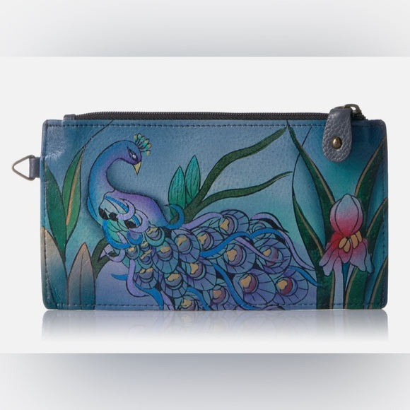 Anuschka Handbags - Anna by Anuschka leather wallet with a Midnight Peacock design, NWT